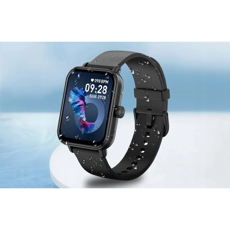 Smartwatch COLMI P81 czarny z kroplami wody na pasku