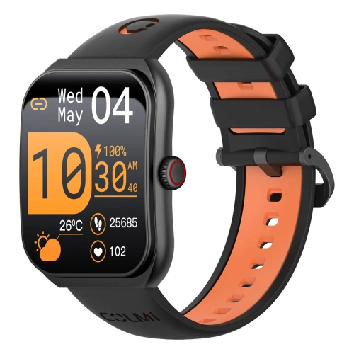 Smartwatch COLMI P86 czarny z pomarańczowym wkładem paska