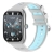 Smartwatch COLMI P86 srebrny z szarym paskiem i błękitnym wkładem