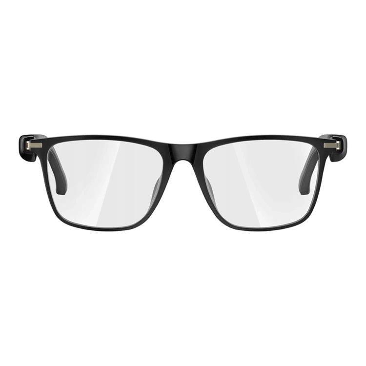 Okulary audio COLMI M01Pro z przezroczystymi szkłami, widok od przodu