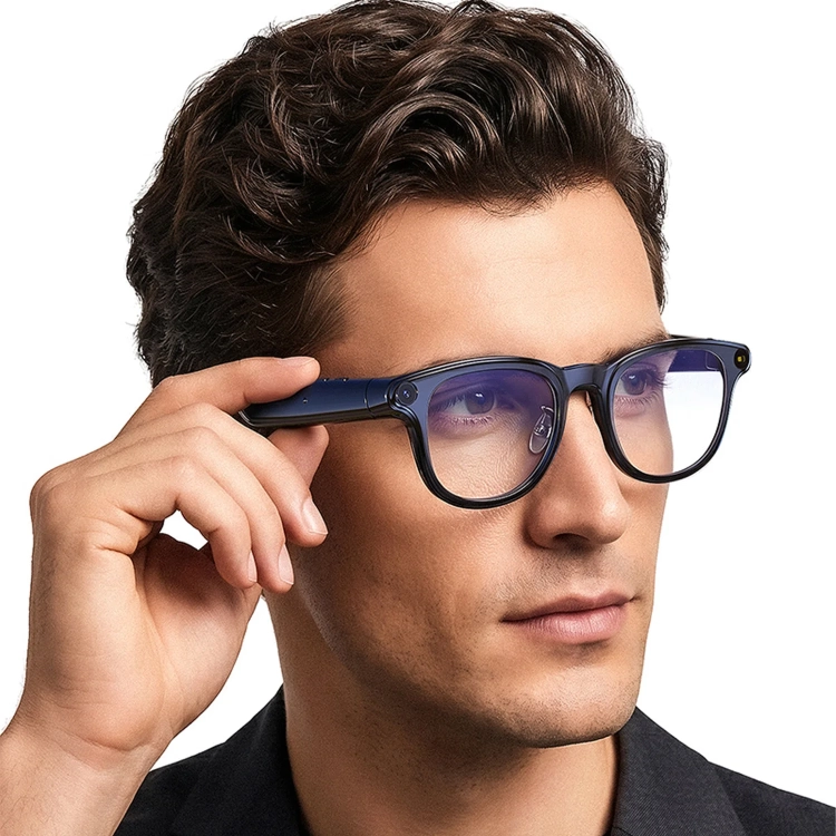 Mężczyzna poprawia okulary COLMI A2 z przezroczystymi szkłami