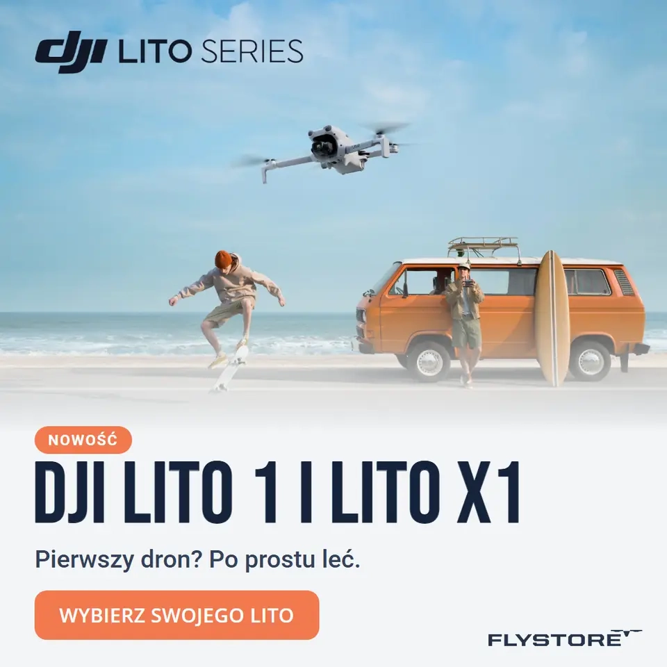 DJI Lito 1 i Lito X1 – dron w locie nad plażą