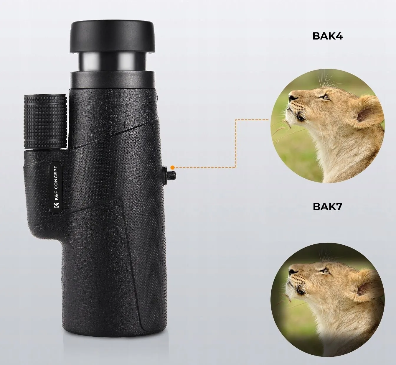 Optyka BaK-4 i pełne wielowarstwowe powłoki w monokularze K&F Concept KF33.089