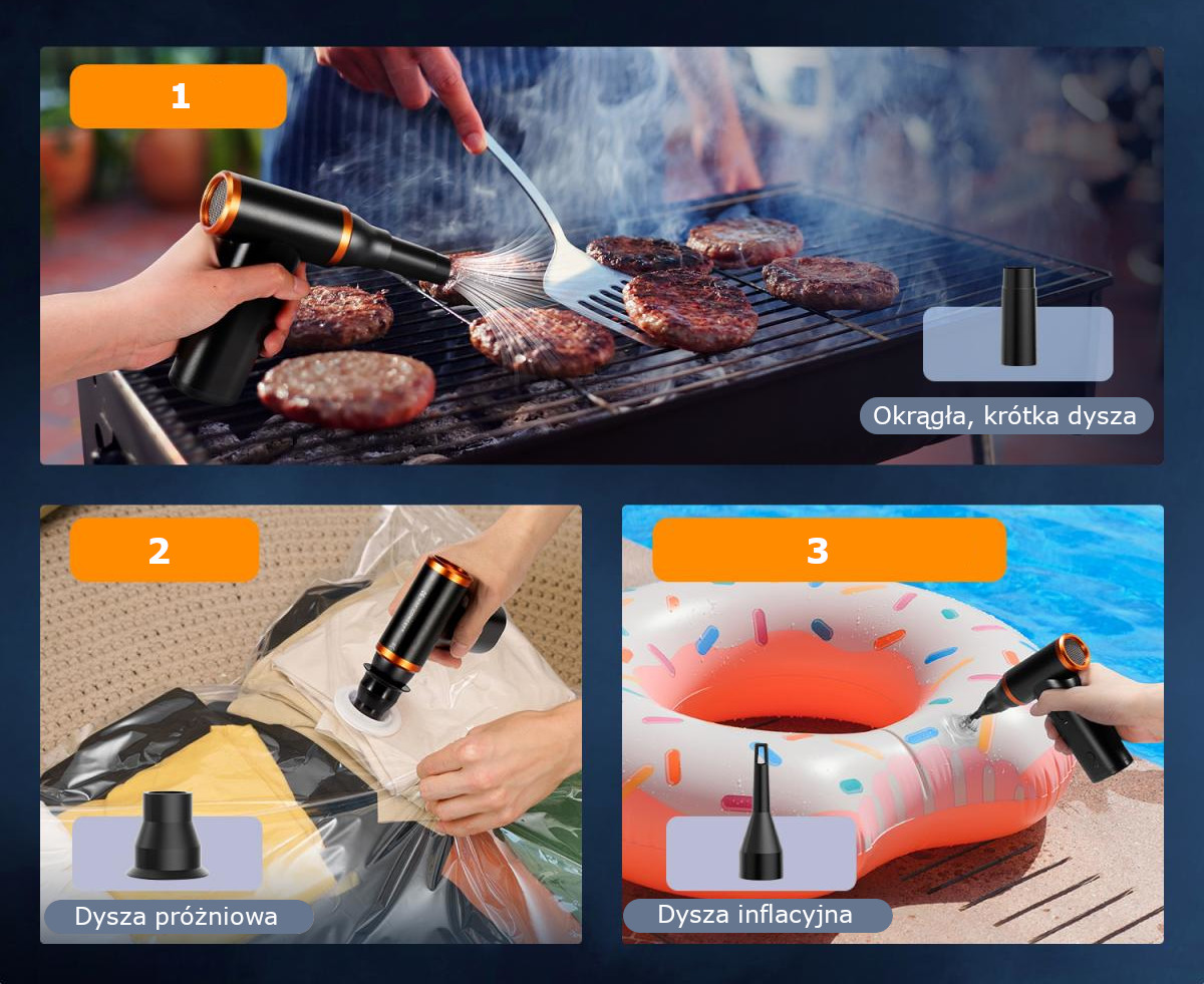 Akcesoria do czyszczenia w zestawie dmuchawy i odkurzacza K&F Concept 2w1