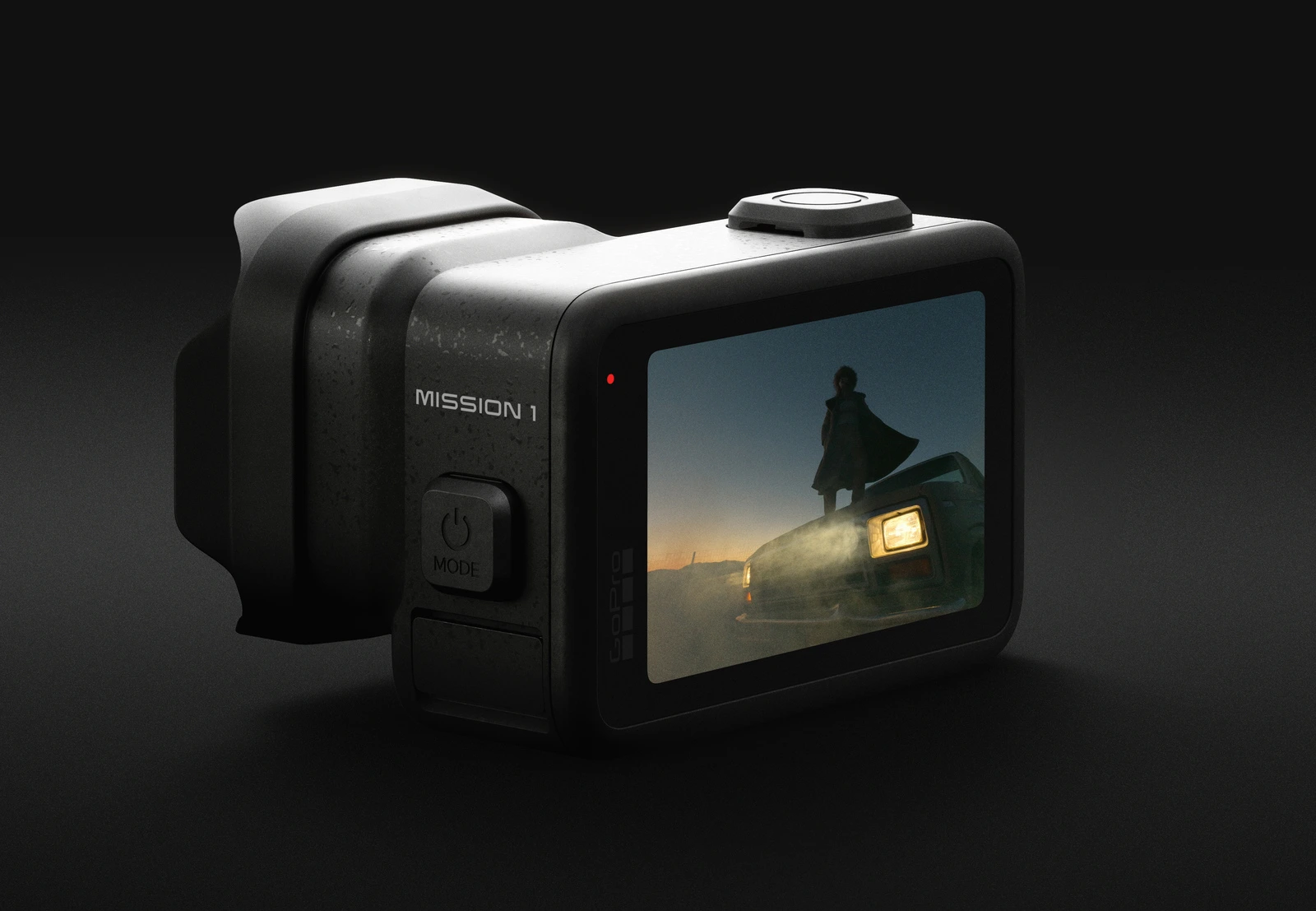 Kompaktowa konstrukcja GoPro MISSION 1 z ekranem przednim i tylnym ekranem dotykowym OLED