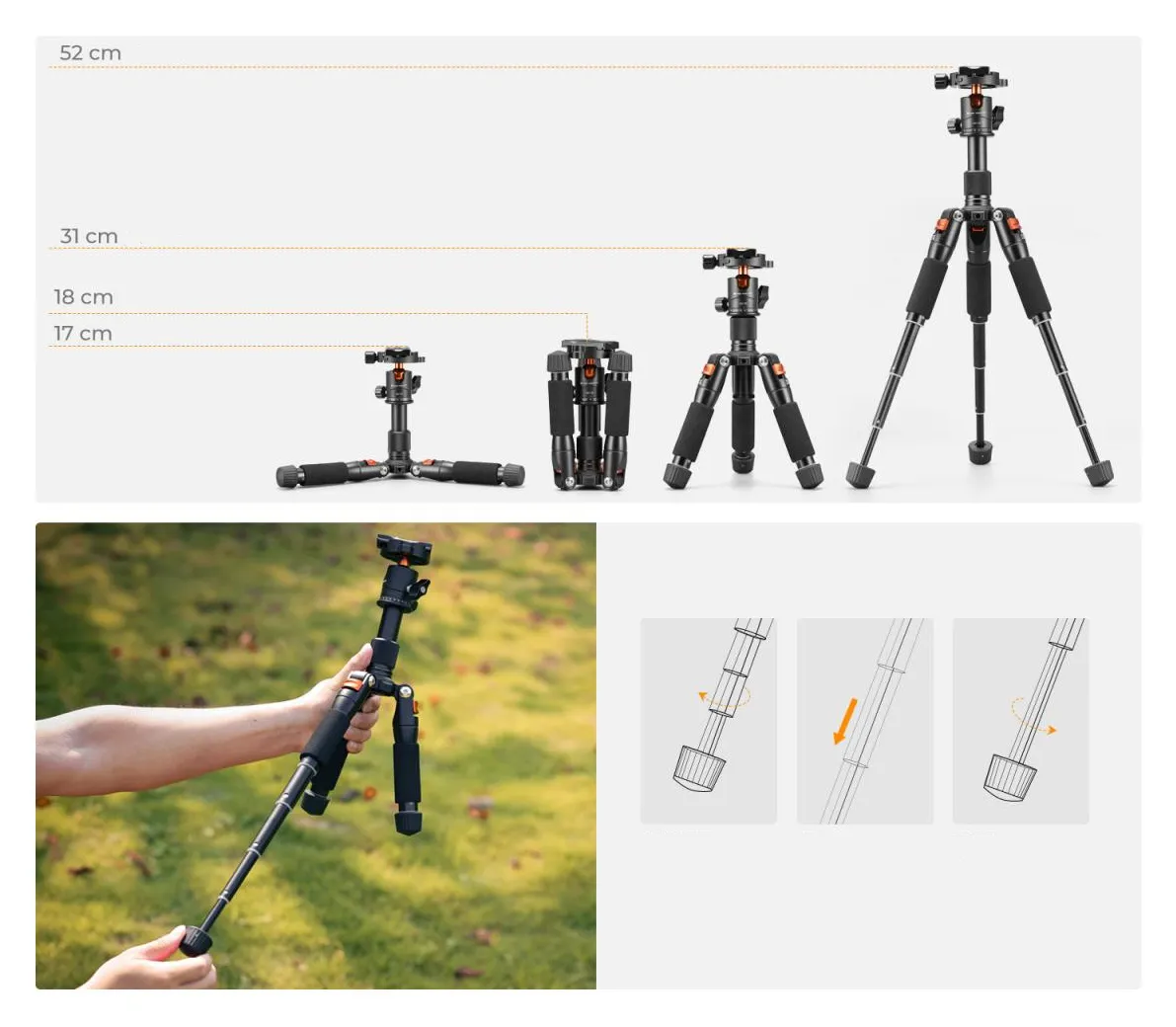 Głowica kulowa BH-25 z panoramą 360 stopni K&F Concept