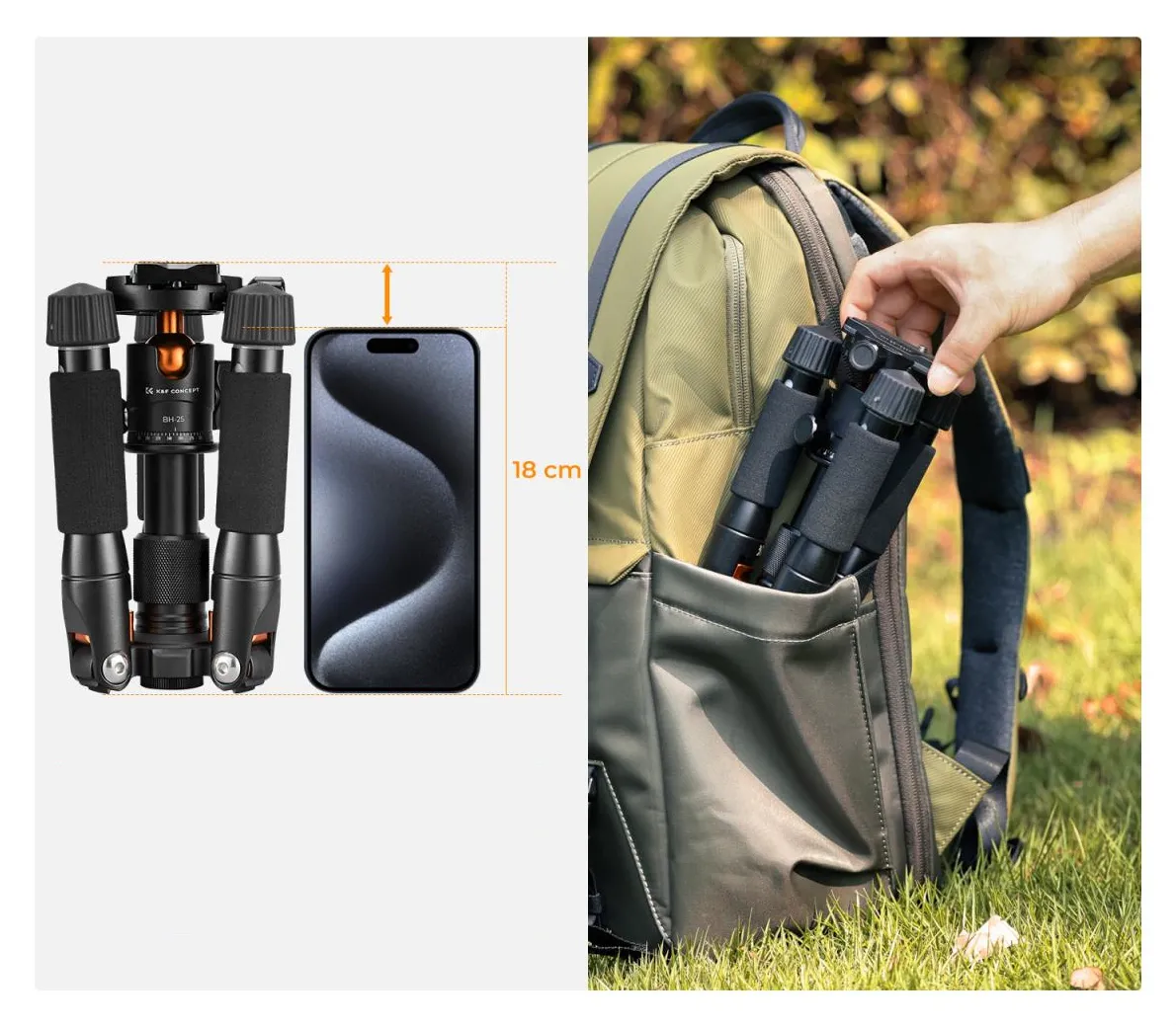 Stabilna aluminiowa konstrukcja mini statywu K&F Concept z udźwigiem 6 kg