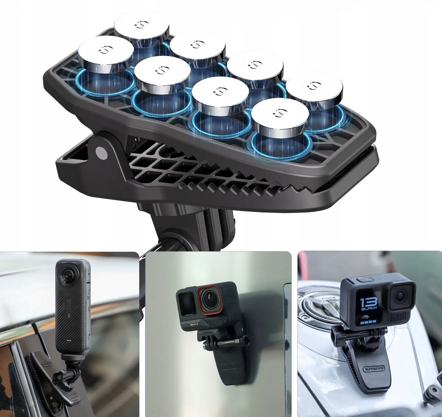 Stabilne ujęcia POV z uchwytem Sunnylife MJ949