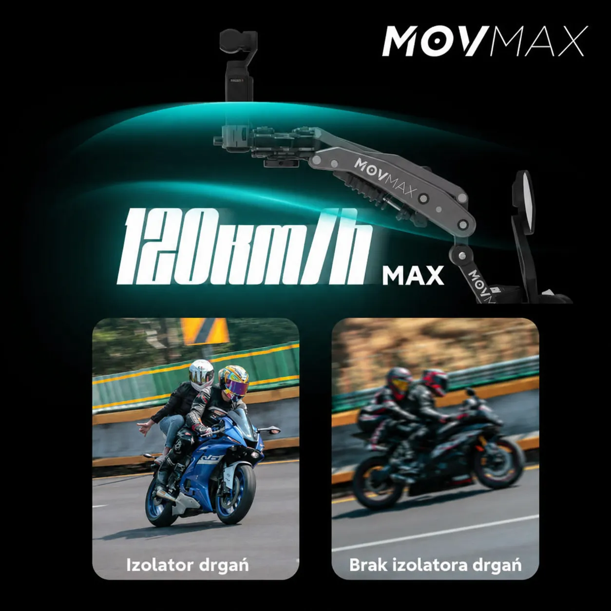 Mocowanie 1/4 cala izolatora MOVMAX Blade Arm do DJI Pocket 3