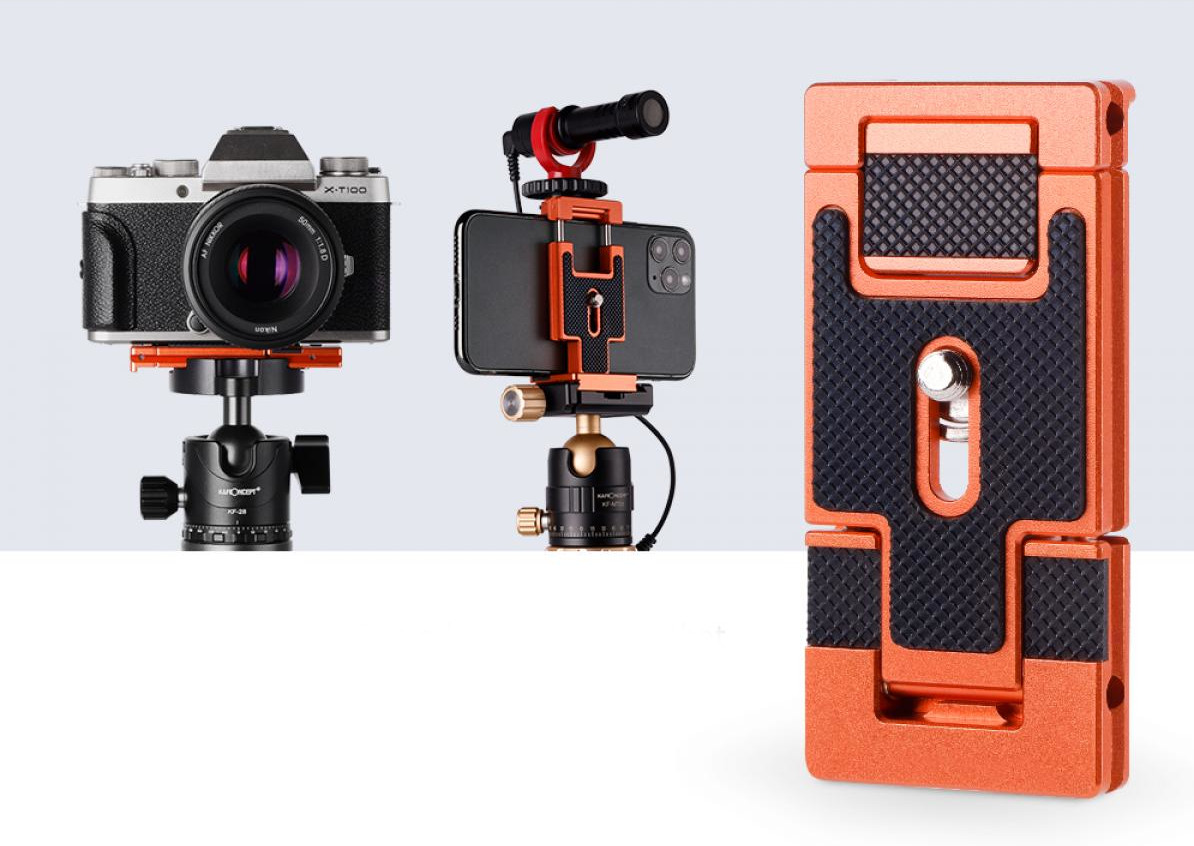 Płytka montażowa K&F Concept z uchwytem na smartfona 2 w 1