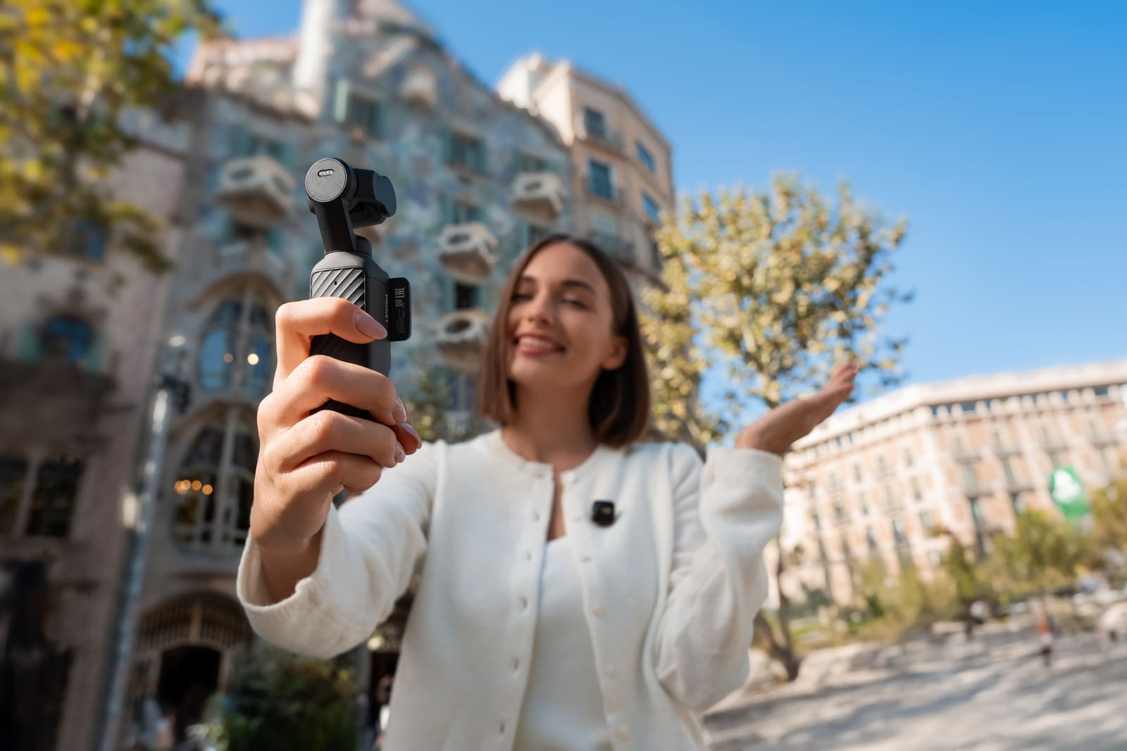 DJI Osmo Pocket 4 kamera w użyciu