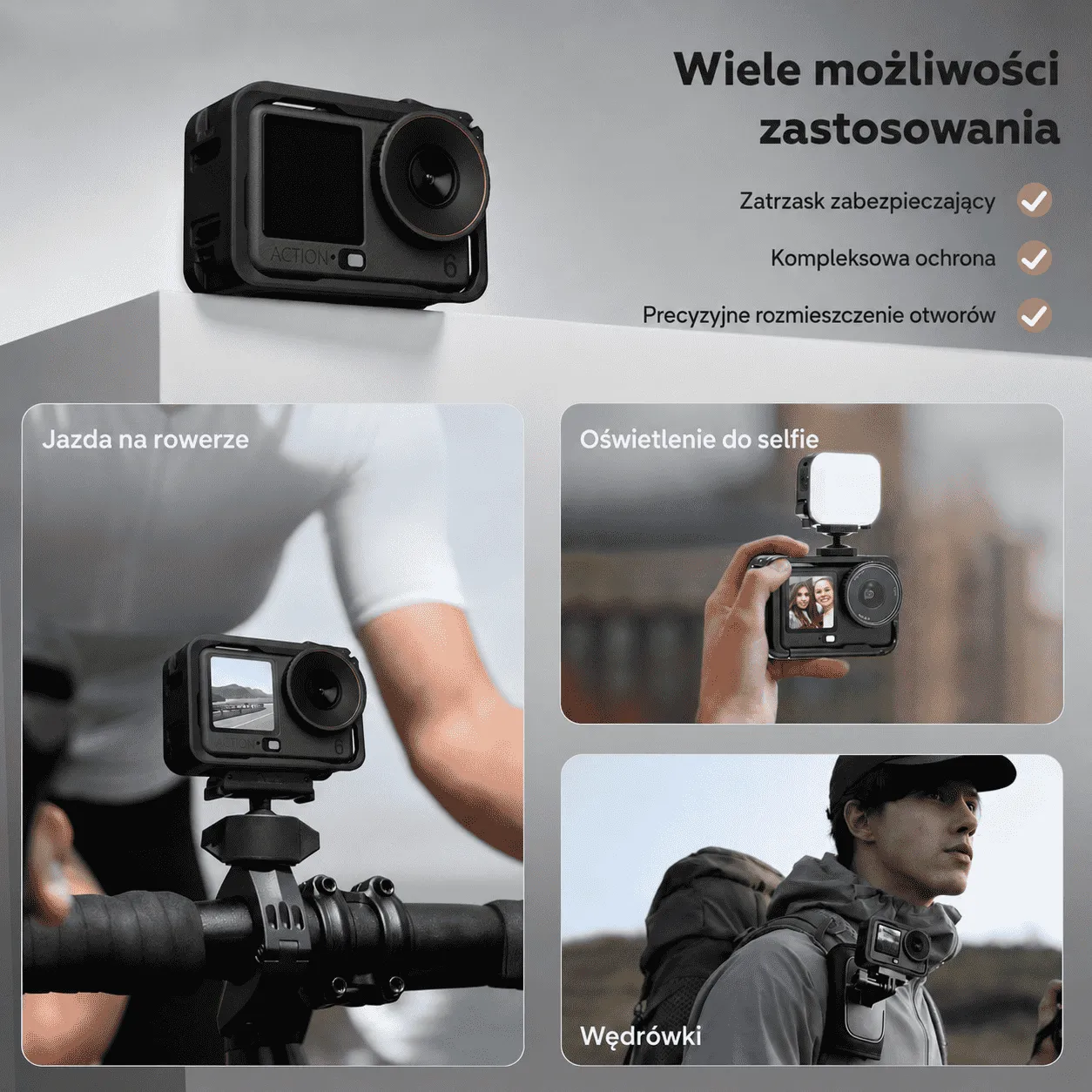Szybki montaż klatki ochronnej STARTRC do DJI Osmo Action 6