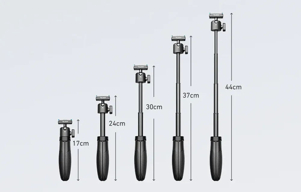 Głowica 360 stopni i ujęcia pionowe w selfie sticku Telesin