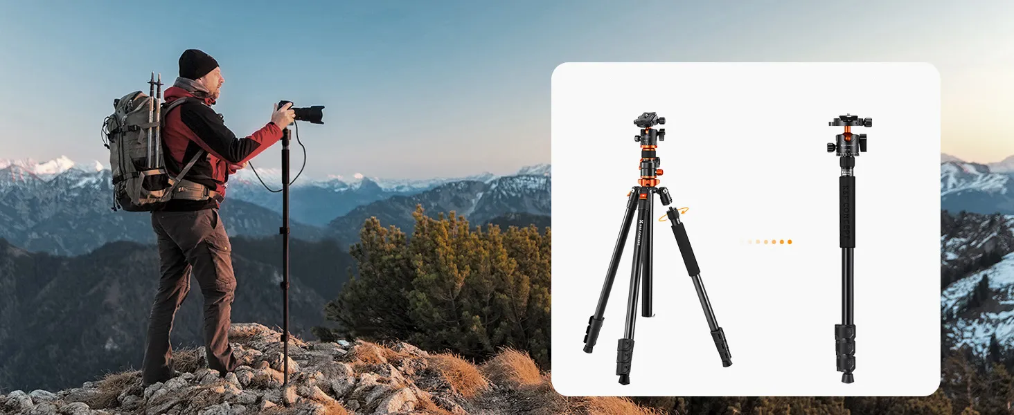 Odłączany monopod w statywie K&F Concept KF09.119