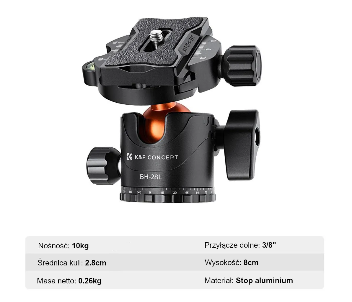 Łamana kolumna centralna statywu K&F Concept KF09.119