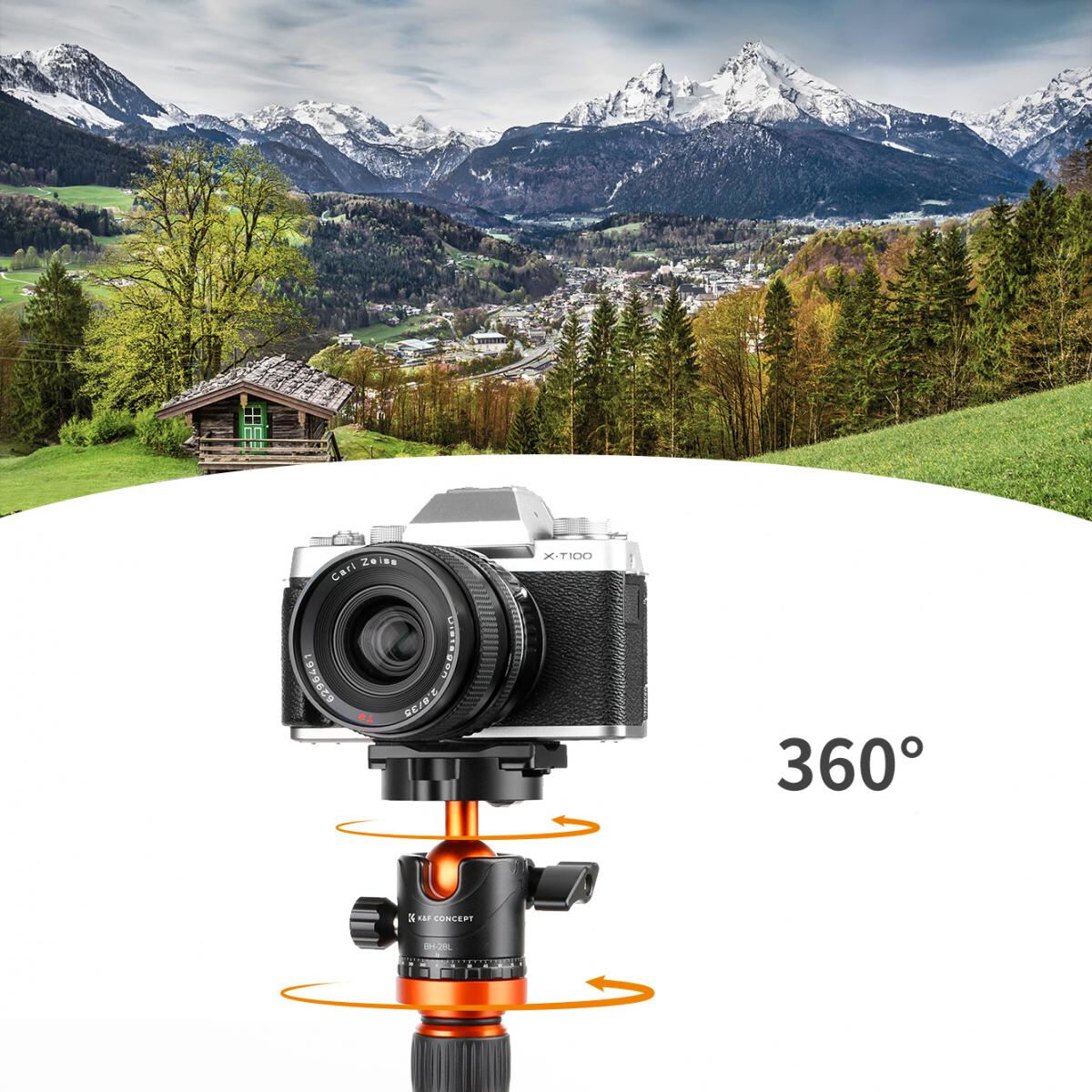 Podstawa panoramiczna 360 stopni w głowicy kulowej K&F Concept