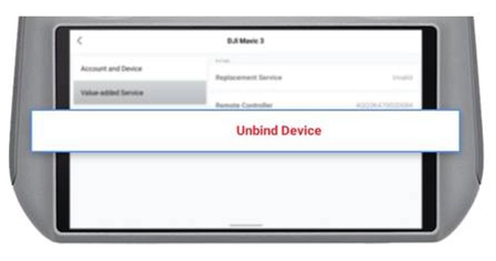 Zrzut ekranu Unbind Device