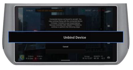 Zrzut ekranu Unbind Device z widoku kamery