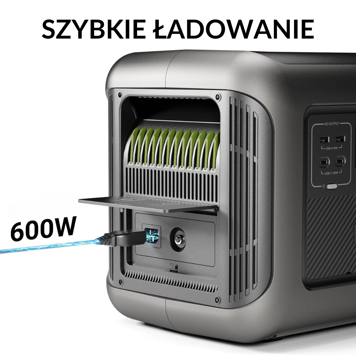 Ładowanie ALLPOWERS B1000 z gniazdka AC 600 W do pełna ok. 2 godziny