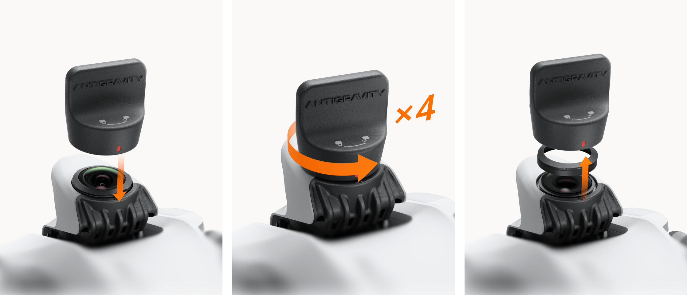 Proces wymiany soczewki w dronie Antigravity A1