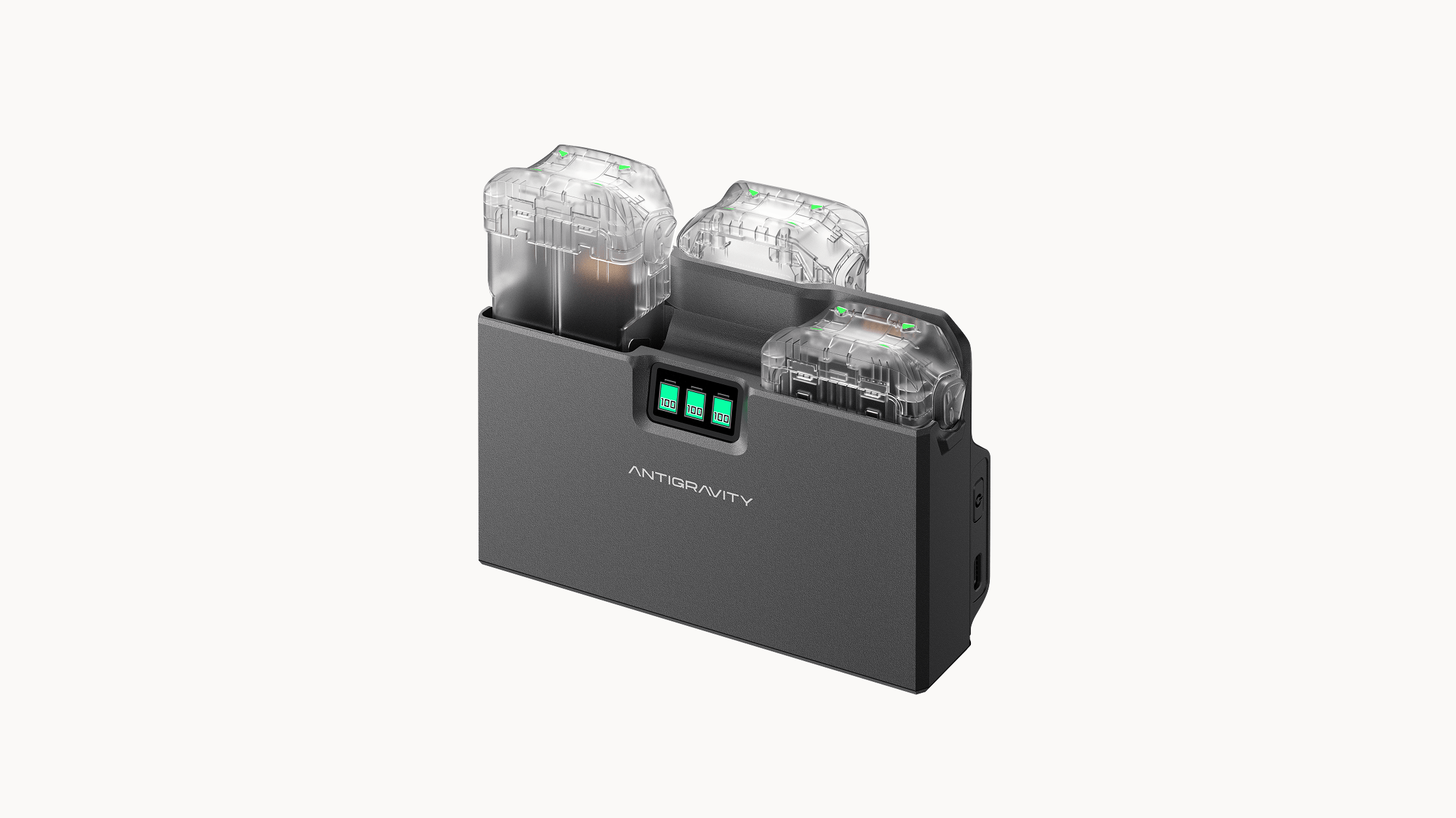 Hub ładujący Antigravity z trzema bateriami