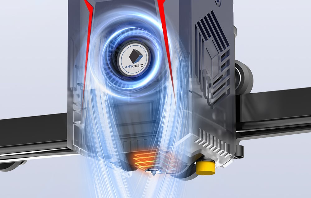 Anycubic Kobra 2 Neo zintegrowany ekstruder nad głowicą i chłodzenie 7000 rpm