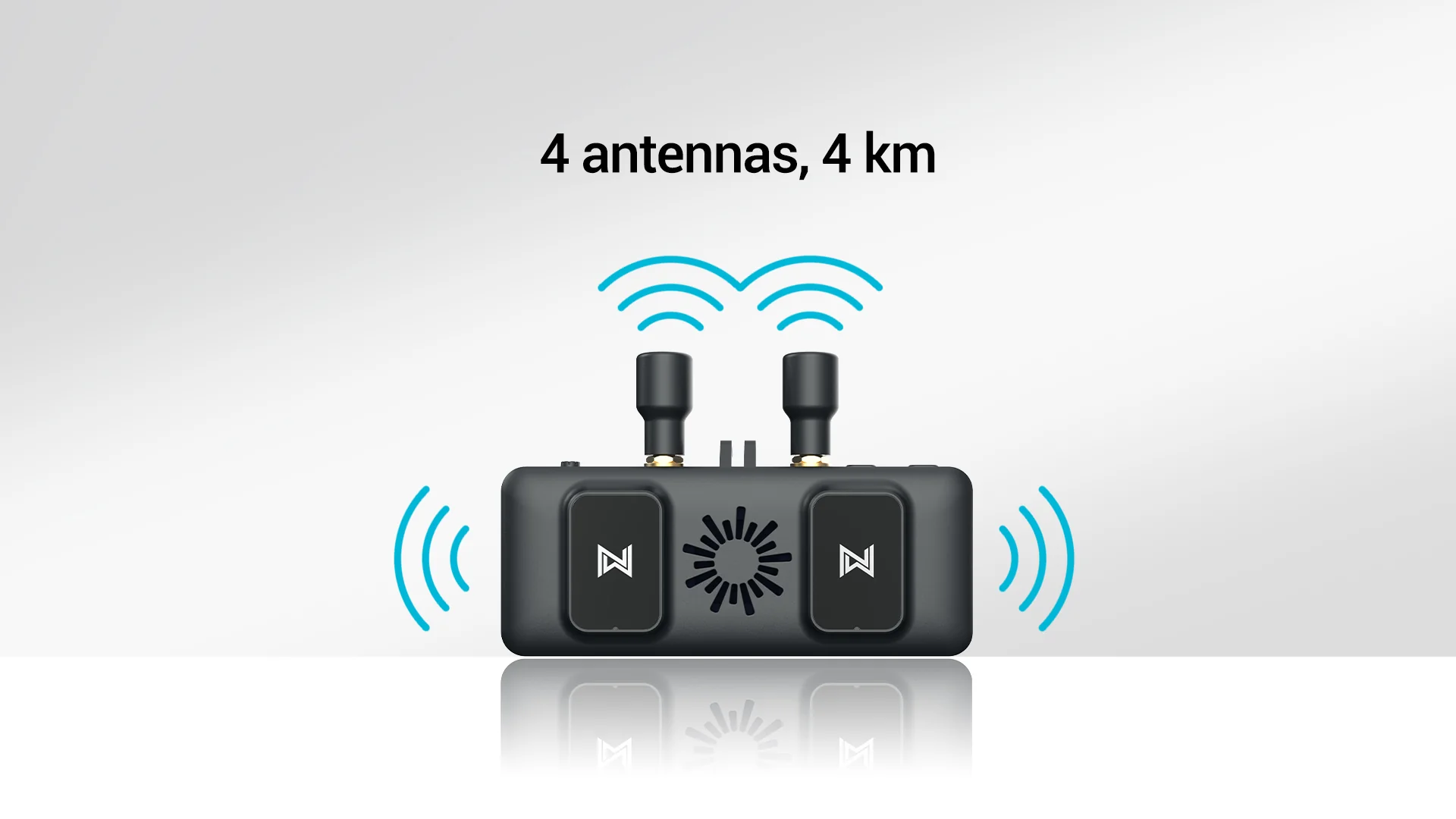 Odbiornik Walksnail z widocznymi czterema antenami