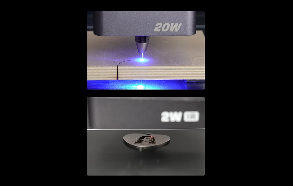 Ostrze wiązki laserowej o plamce 0.03 mm tnące grubą sklejkę z maksymalną skutecznością