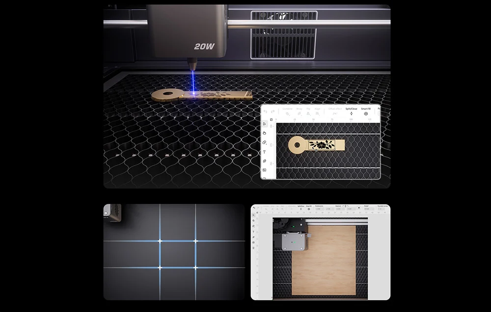Integracja systemu wizyjnego w oprogramowaniu LightBurn oraz Falcon Design Space ułatwiająca grawerowanie