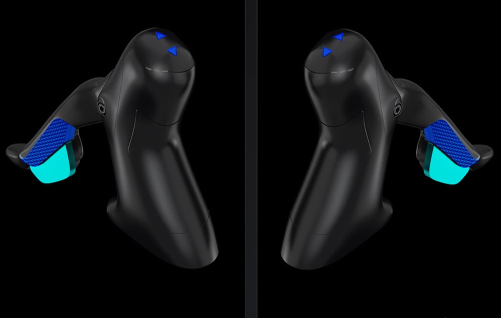 Ergonomiczna kierownica roweru Cycplus T7 ze zintegrowanymi przyciskami do wirtualnej zmiany biegów.