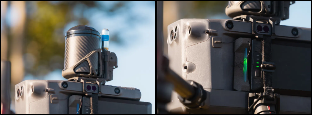 Kronos M350 zamontowany na dronie DJI Matrice 300/350 – widok systemu spadochronowego PRS.