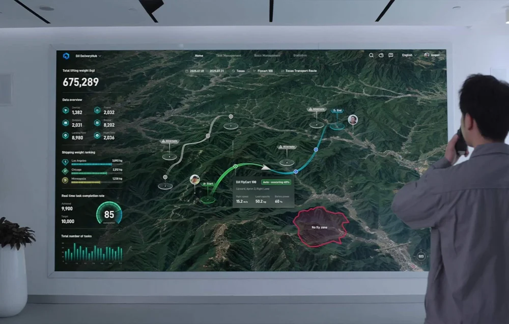 DJI FlyCart 100 – DeliveryHub na dużym ekranie