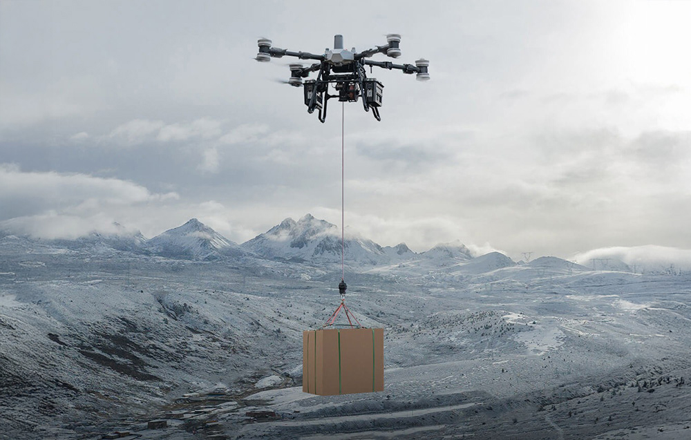 Wciągarka DJI DELIVERY FlyCart 100 – transport ładunku w górach