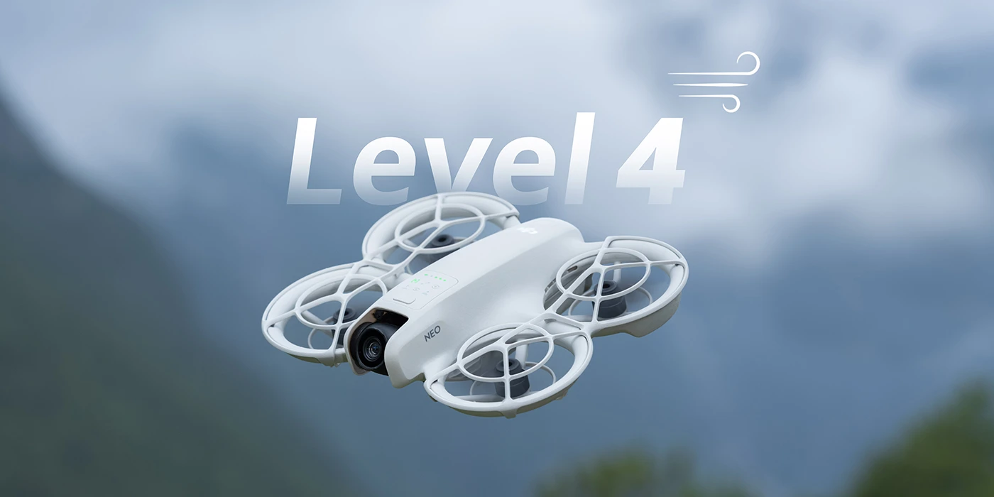 DJI Neo - odporność na wiatr Level 4