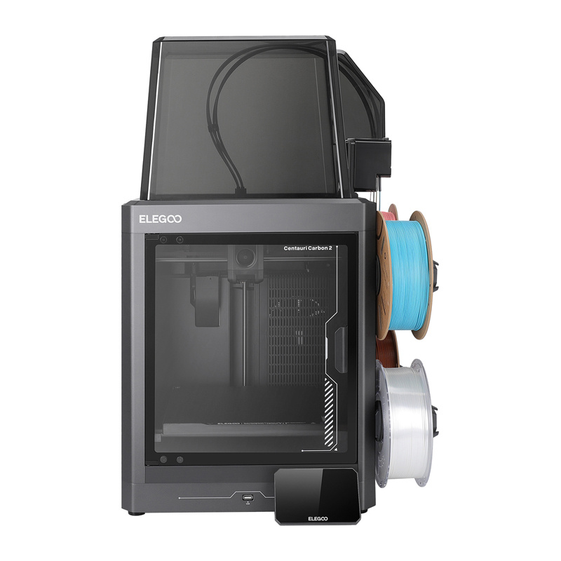 Діти вдома спостерігають за роботою 3D-принтера ELEGOO Centauri Carbon 2 Combo