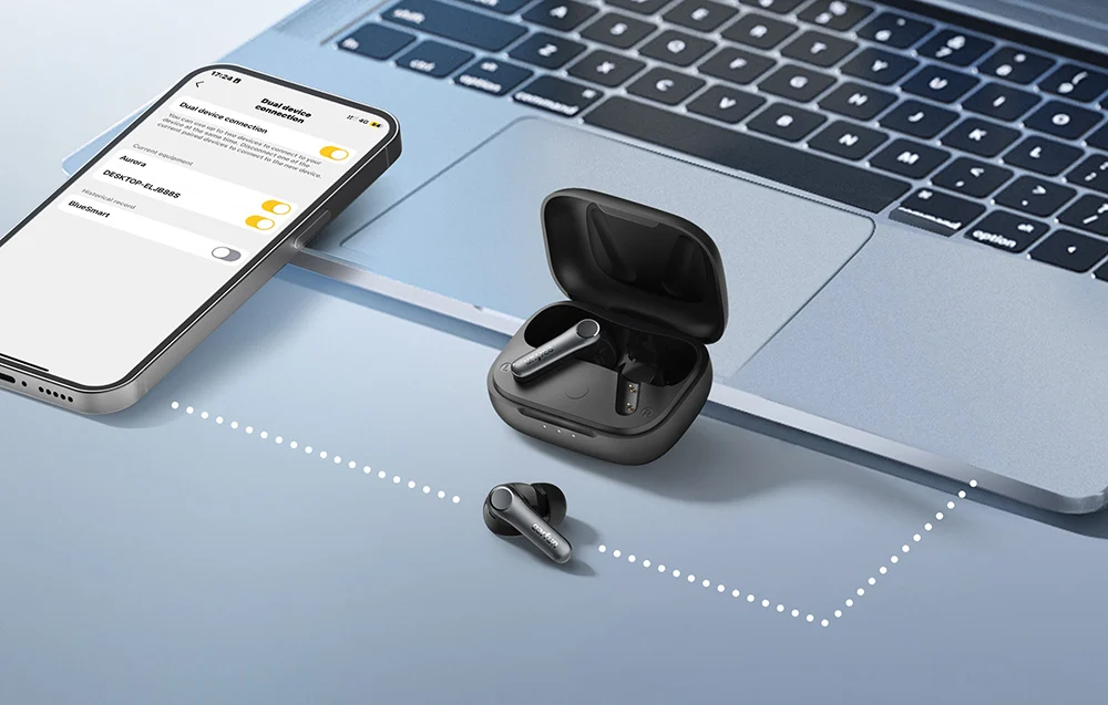 Standard Bluetooth 5.4 gwarantujący stabilne i energooszczędne połączenie bezprzewodowe.