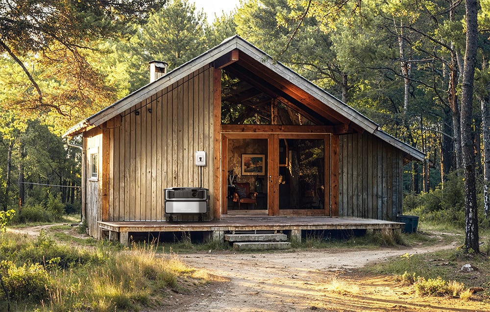 Cicha praca – domek w lesie i stacja na tarasie