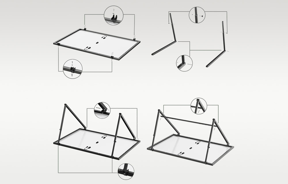 Regulowany uchwyt Ecoflow na panel PV 400W wolnostojący lub do montażu ściennego