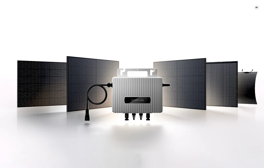 Mikroinwerter EcoFlow STREAM z panelami fotowoltaicznymi