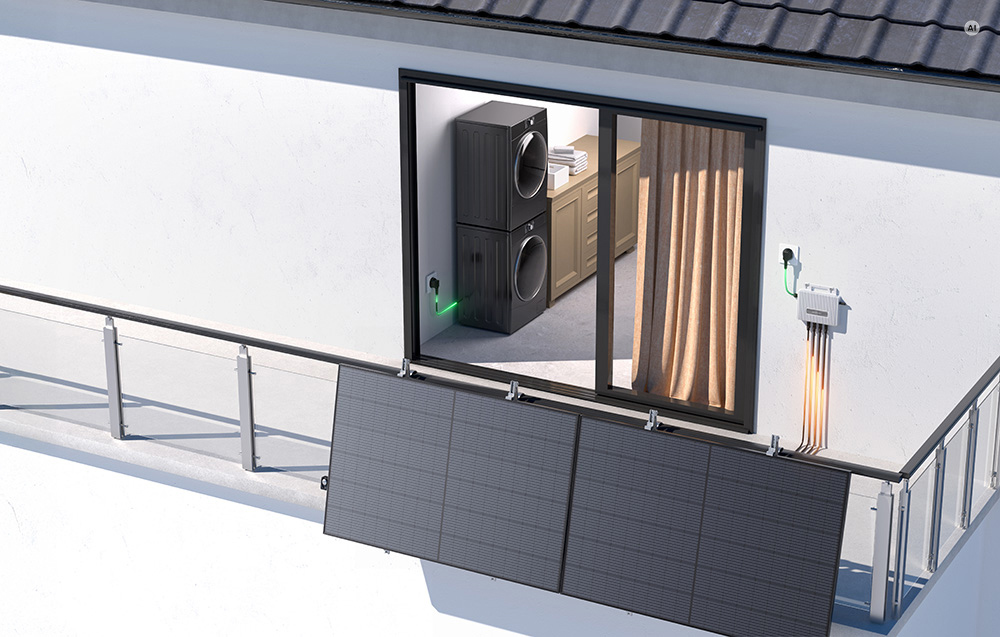 Balkonowa instalacja EcoFlow STREAM z mikroinwerterem