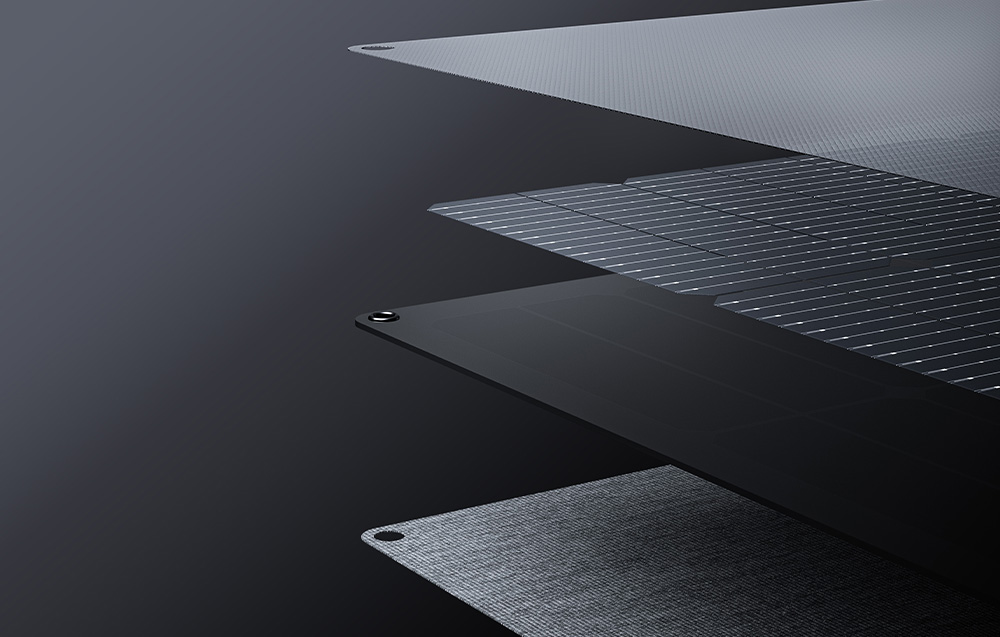 Schemat warstw przenośnego panelu fotowoltaicznego