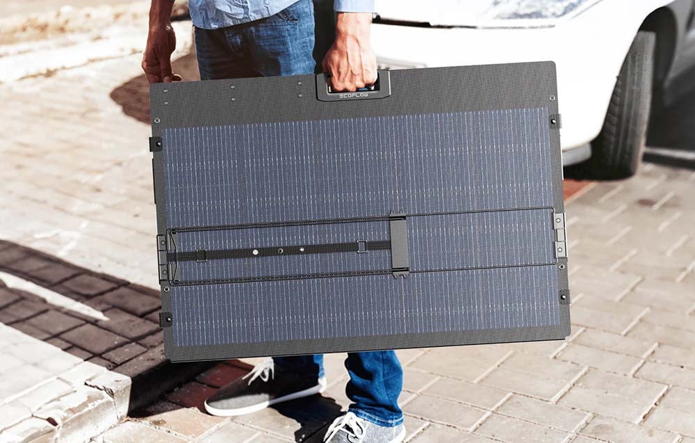 EcoFlow NextGen 400W – złożony panel solarny z uchwytem, mobilny panel fotowoltaiczny do stacji zasilania