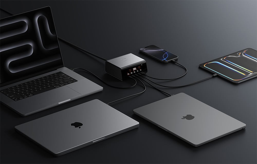 ładowanie laptopów, smartfona i tabletu za pomocą stacji dokującej