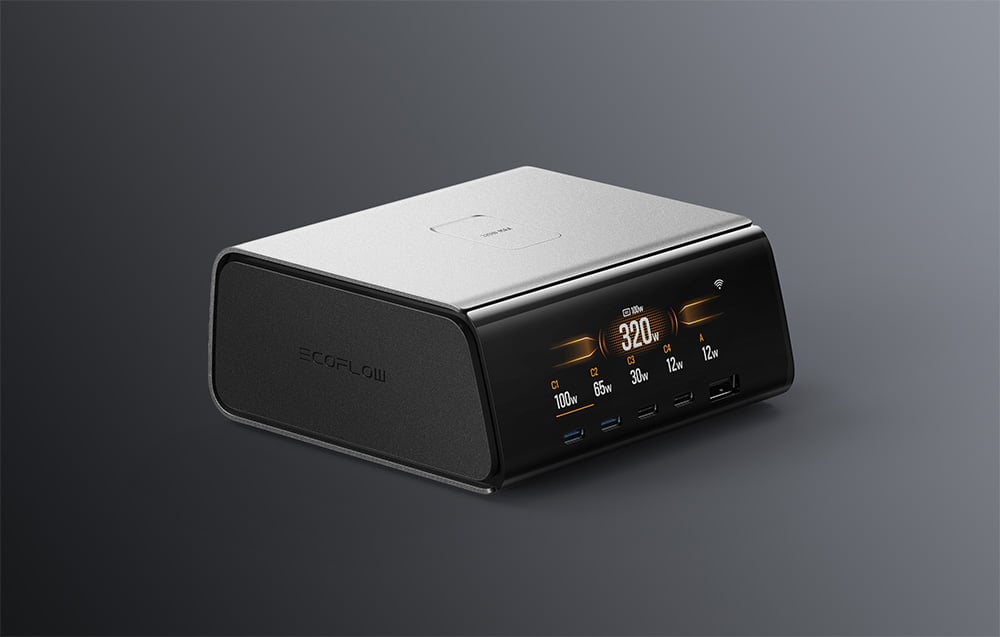 stacja dokująca EcoFlow na szarym tle