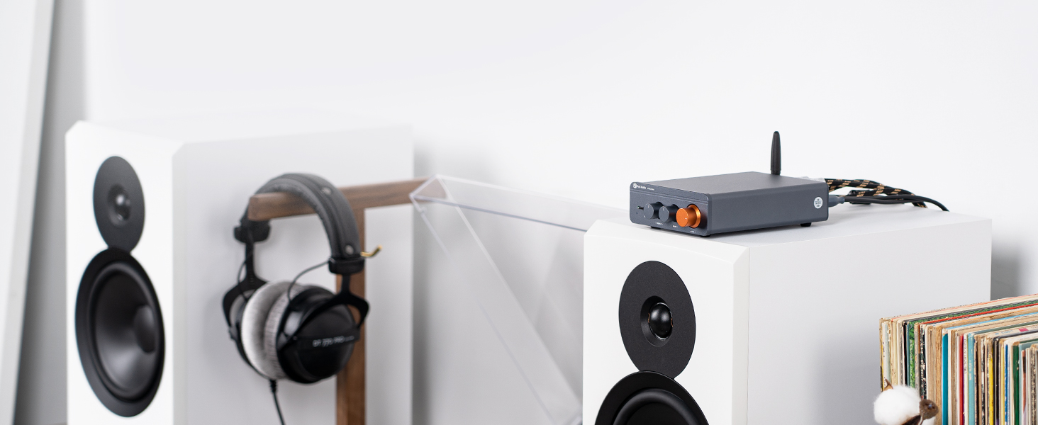 Fosi Audio BT20A Pro – unikalna konstrukcja kontroli brzmienia: naturalny dźwięk przy ustawieniach w pozycjach środkowych