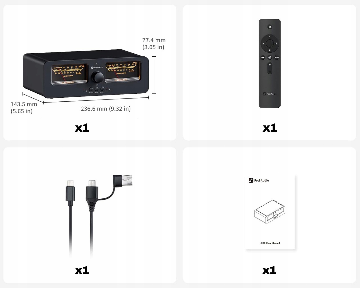 Ustawienie wzmacniaczy Fosi Audio w stack na urządzeniu LC30