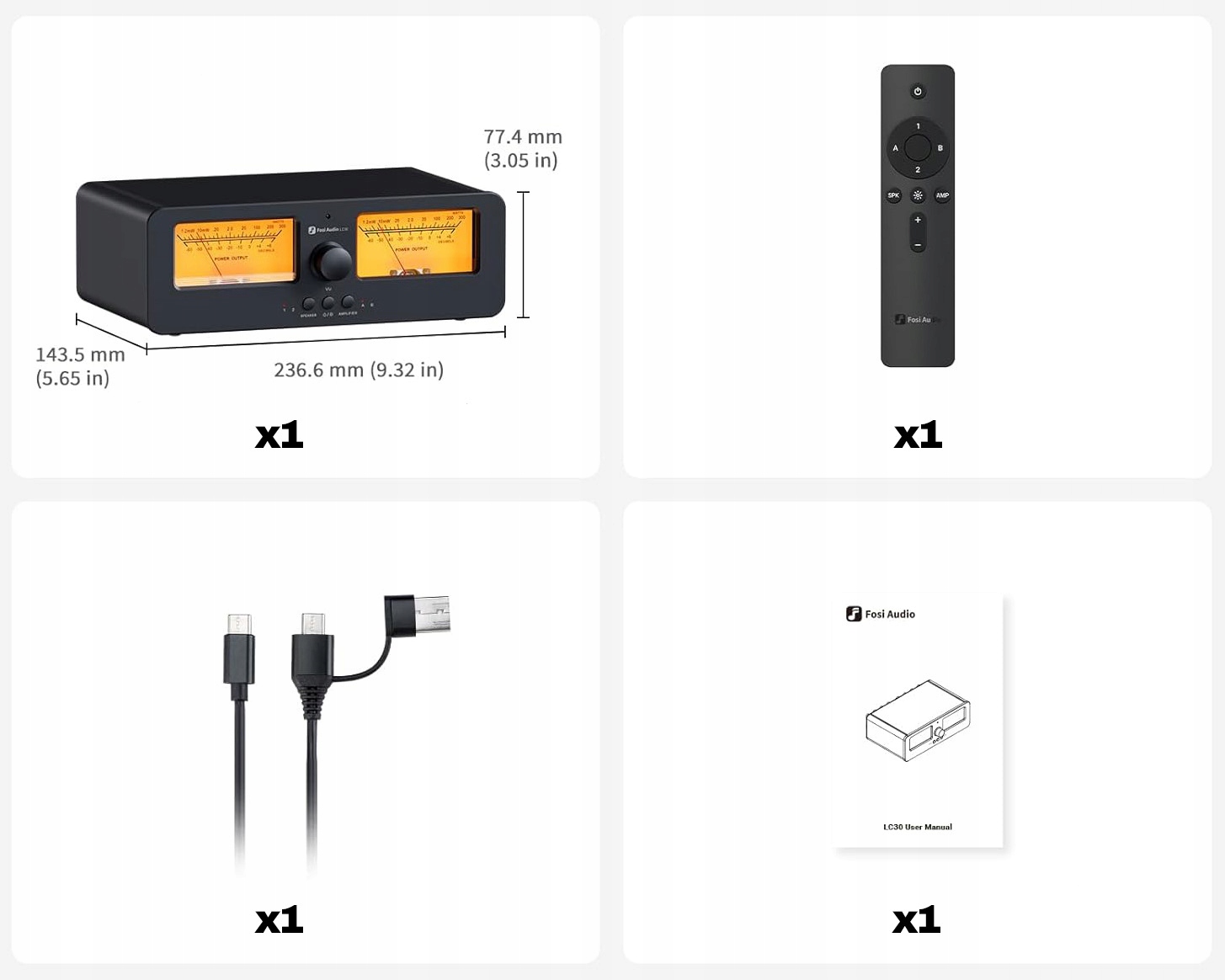 Ustawienie wzmacniaczy Fosi Audio w stack na urządzeniu LC30