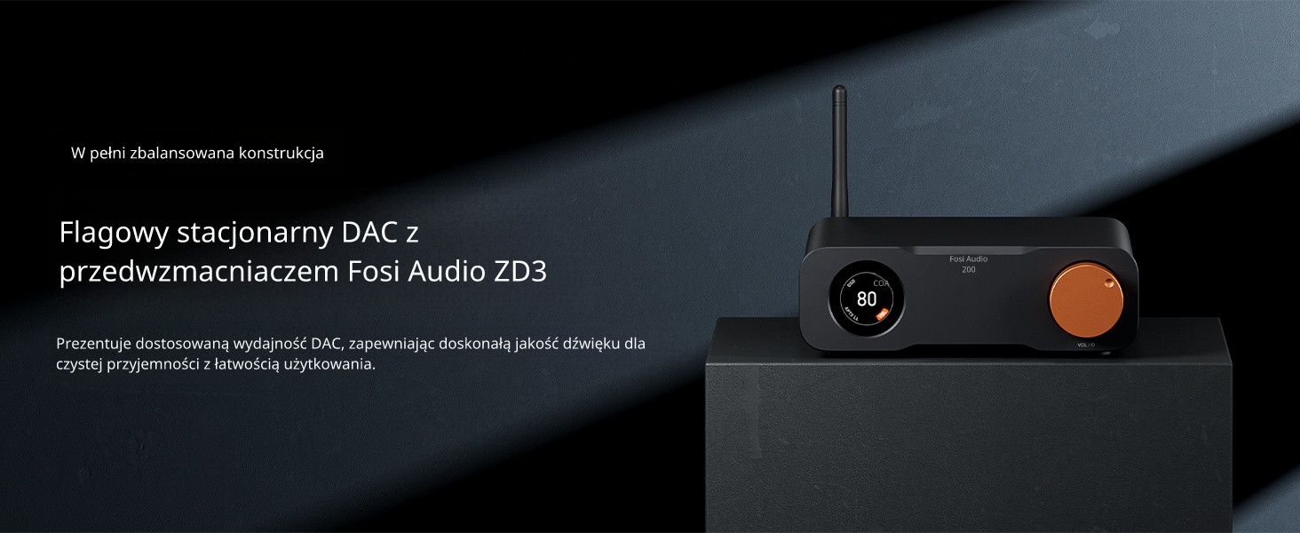 Fosi Audio ZD3 – zbalansowany DAC stereo z dużym wyświetlaczem OLED 1.5 cala na froncie