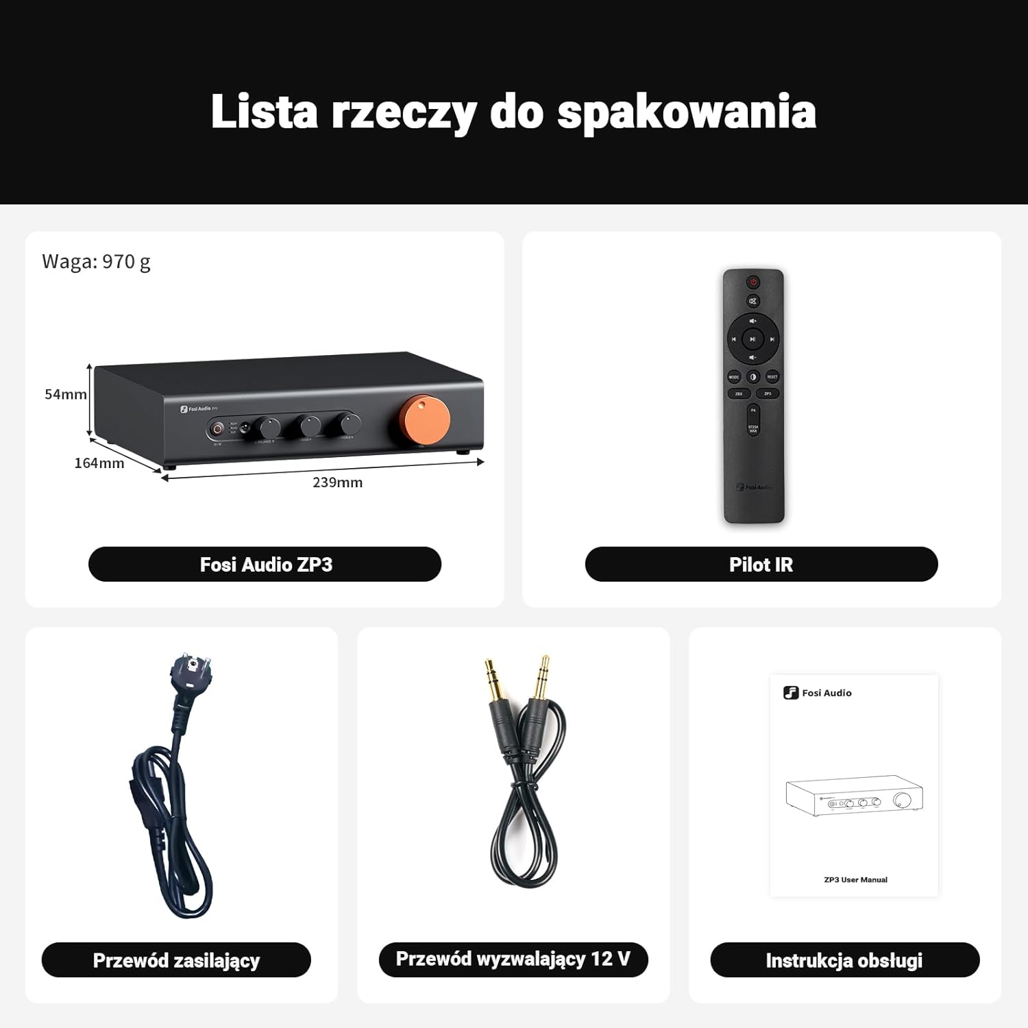 Ilustracja pracy wejść/wyjść Trigger 12V i zasilacza w przedwzmacniaczu Fosi ZP3