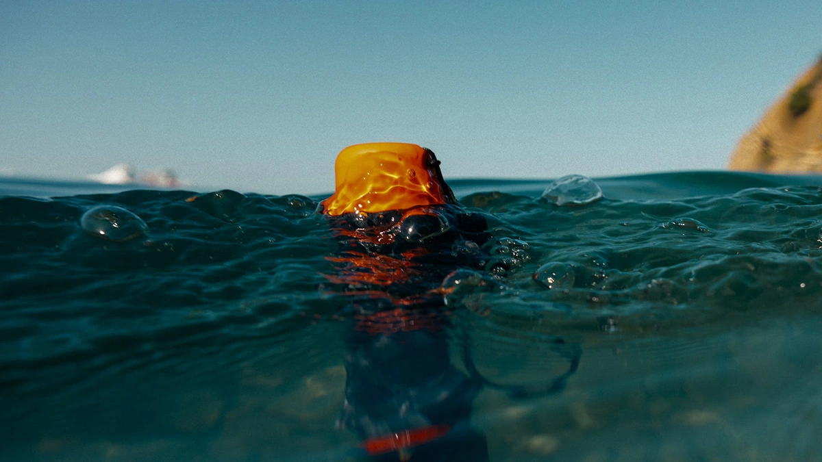 Oryginalny uchwyt pływający GoPro Handler do kamer sportowych - jasnopomarańczowy koniec